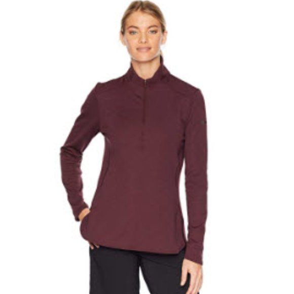Nike Tops - Nike Burgundy Dri Fit Long Sleeve Zip Top